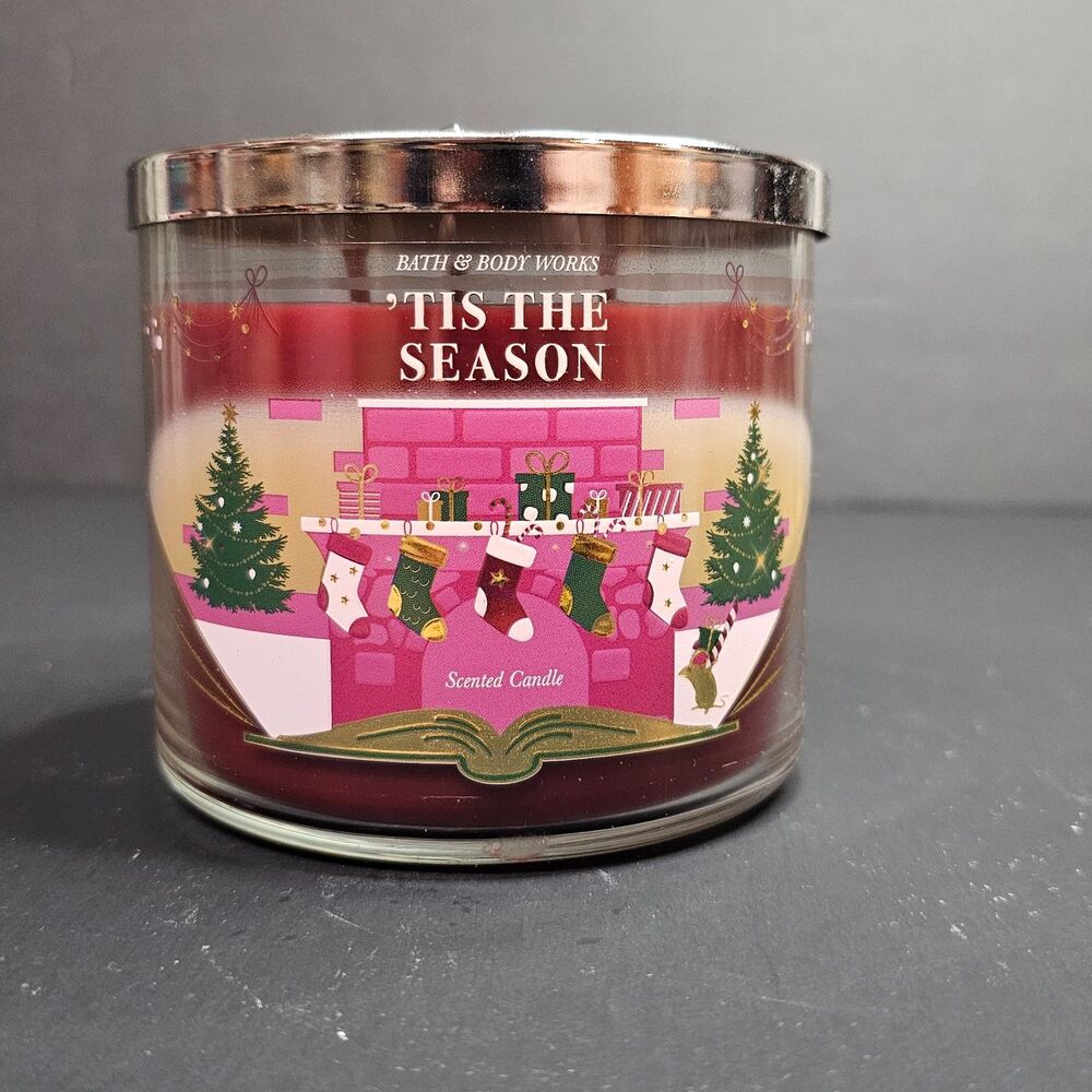 New Bath & Body Works 'Tis the Season 3-Wick 14.5 Ounce Candle Winter Christmas